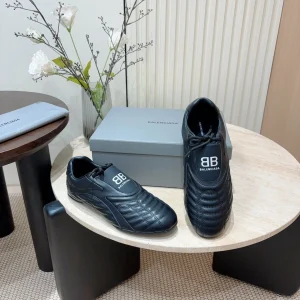 SOCCER SNEAKER IN BLACK QUILTED LAMBSKIN