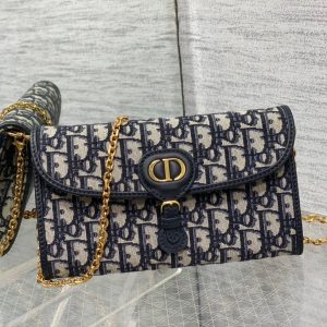 CD bobby bag classic 22 blue oblique fabric