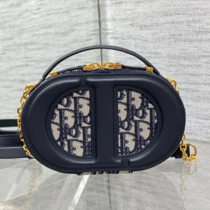 CD Oval camera bag 18 blue monogram cowhide leather