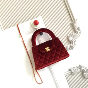 cc 24a nano 19cm kelly shopper bag red velvet