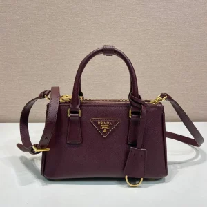 PRA Galleria handbag 21 burgundy leather 280837