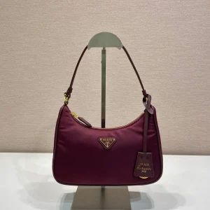 PRA Shoulder Bag 22 burgundy nylon fabric 280825