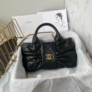 CC 25K Mini Bow Bag 26cm Black Calfskin