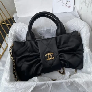 CC 25K Mini Bow Bag 26cm Black Canvas