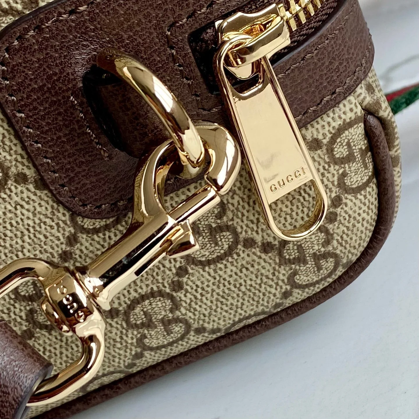 Gucci 25 GG Handbag Beige mix Dark Brown Canvas Leather 286711 - Image 2