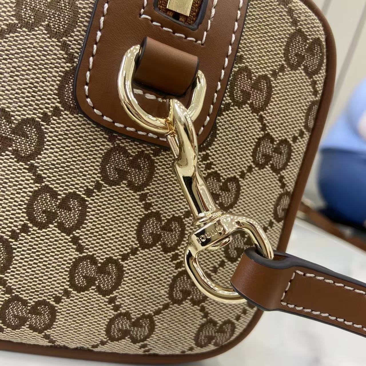 Gucci 25 GG Handbag Beige mix Brown Canvas Leather 288802 - Image 4