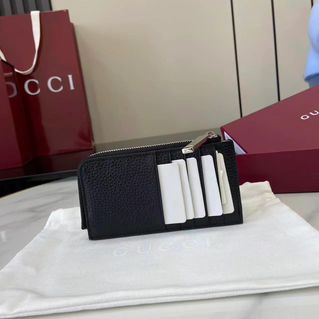 Gucci 25 Wallet Black Grained Cowhide 290505 - Image 8