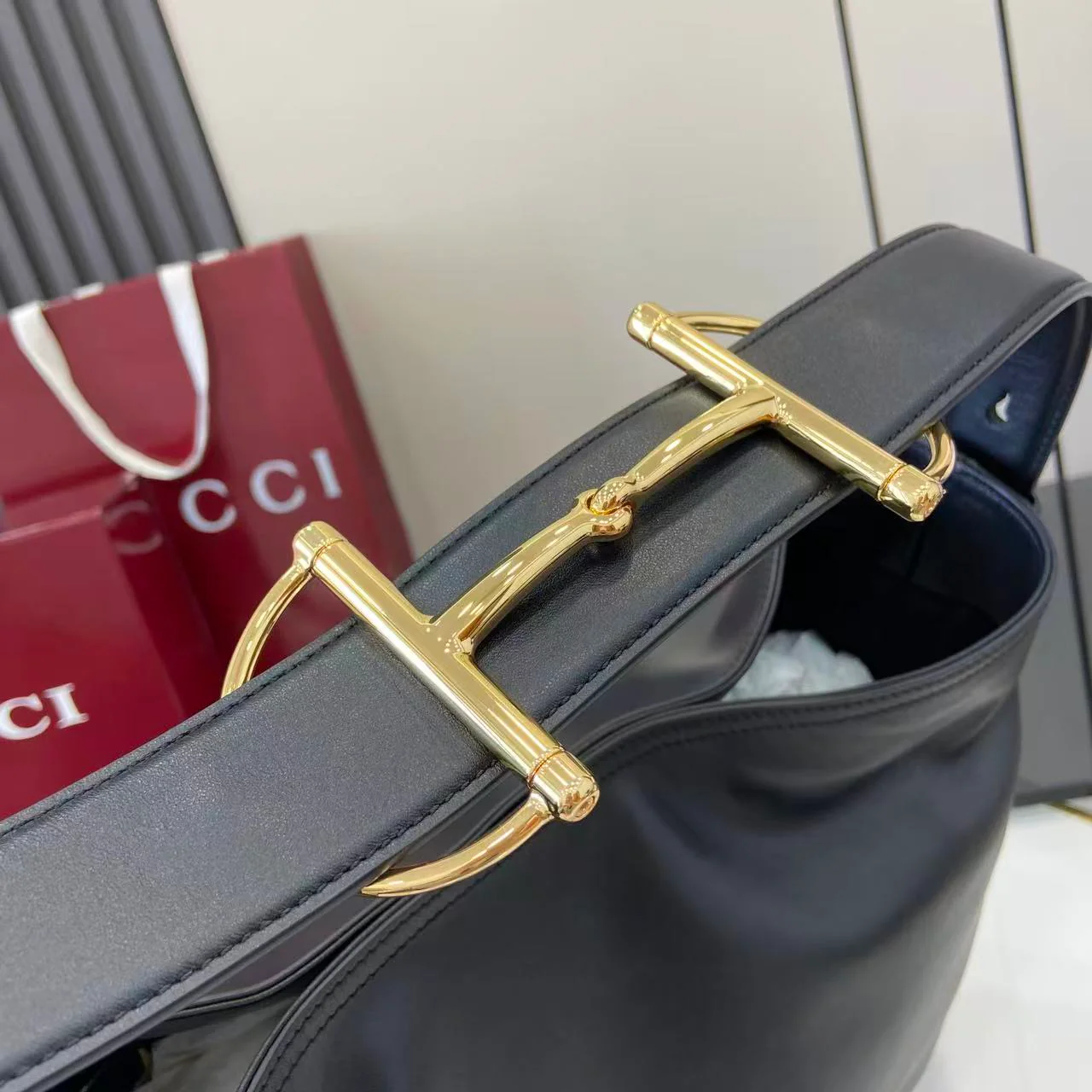 Gucci 25 Beatrix Handbag Black Smooth Cowhide 290511 - Image 2