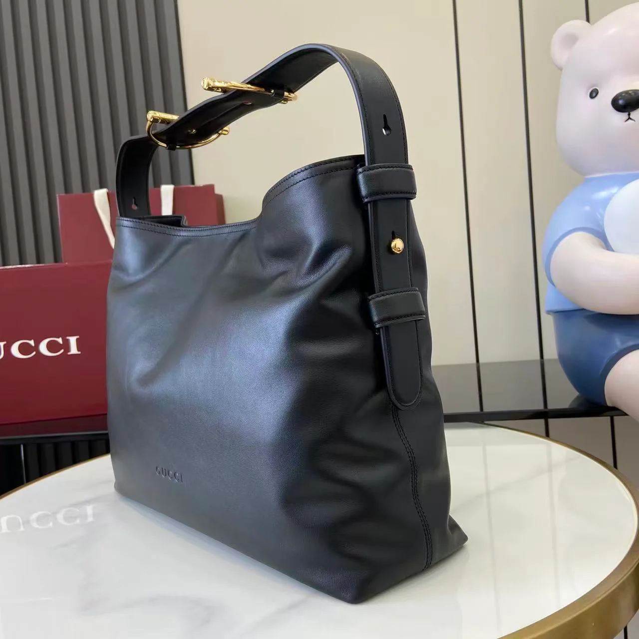 Gucci 25 Beatrix Handbag Black Smooth Cowhide 290511 - Image 10