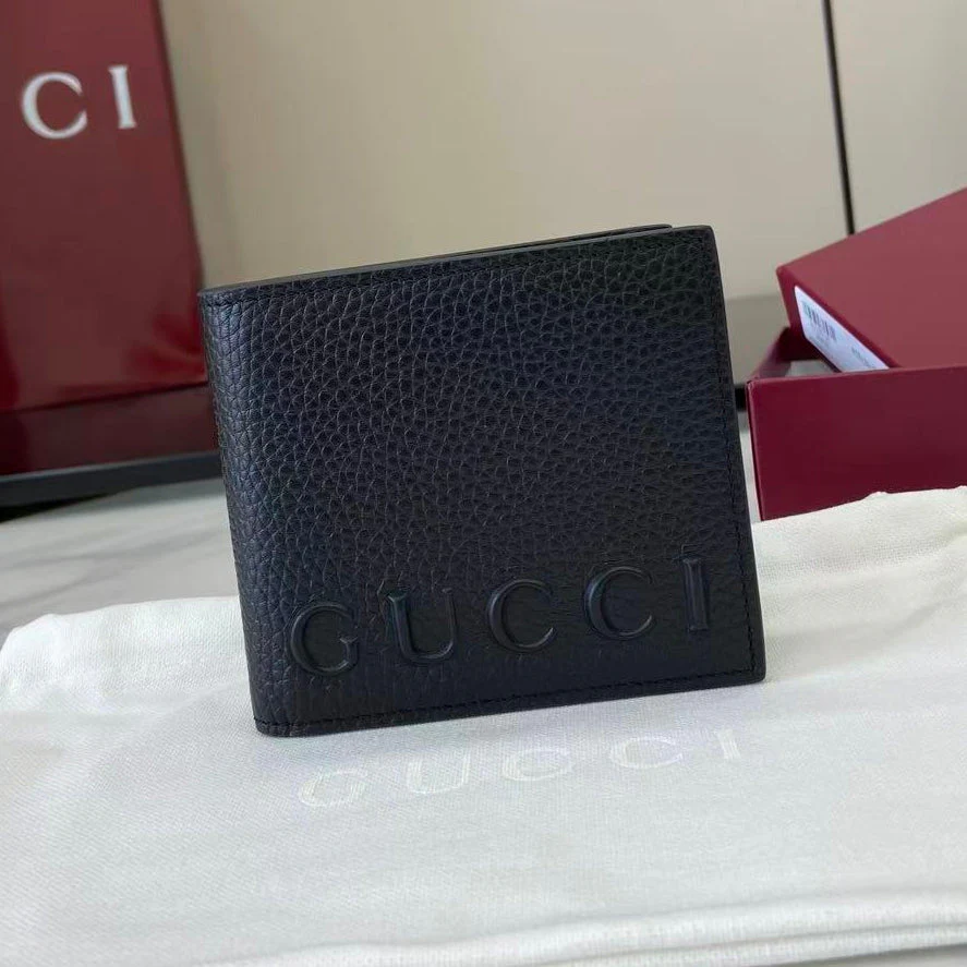 Gucci 25 Wallet 11cm Black Grained Cowhide 290506