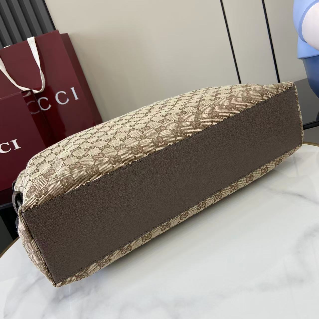 Gucci 25 Beatrix 40cm Handbag Beige mix Dark Brown Canvas Leather 292317 - Image 6