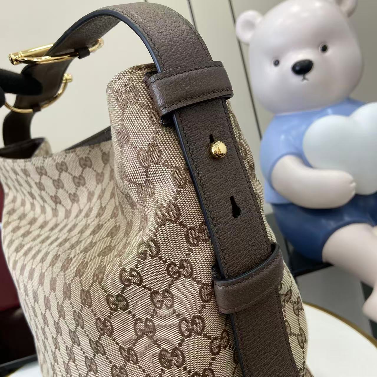 Gucci 25 Beatrix 40cm Handbag Beige mix Dark Brown Canvas Leather 292317 - Image 9