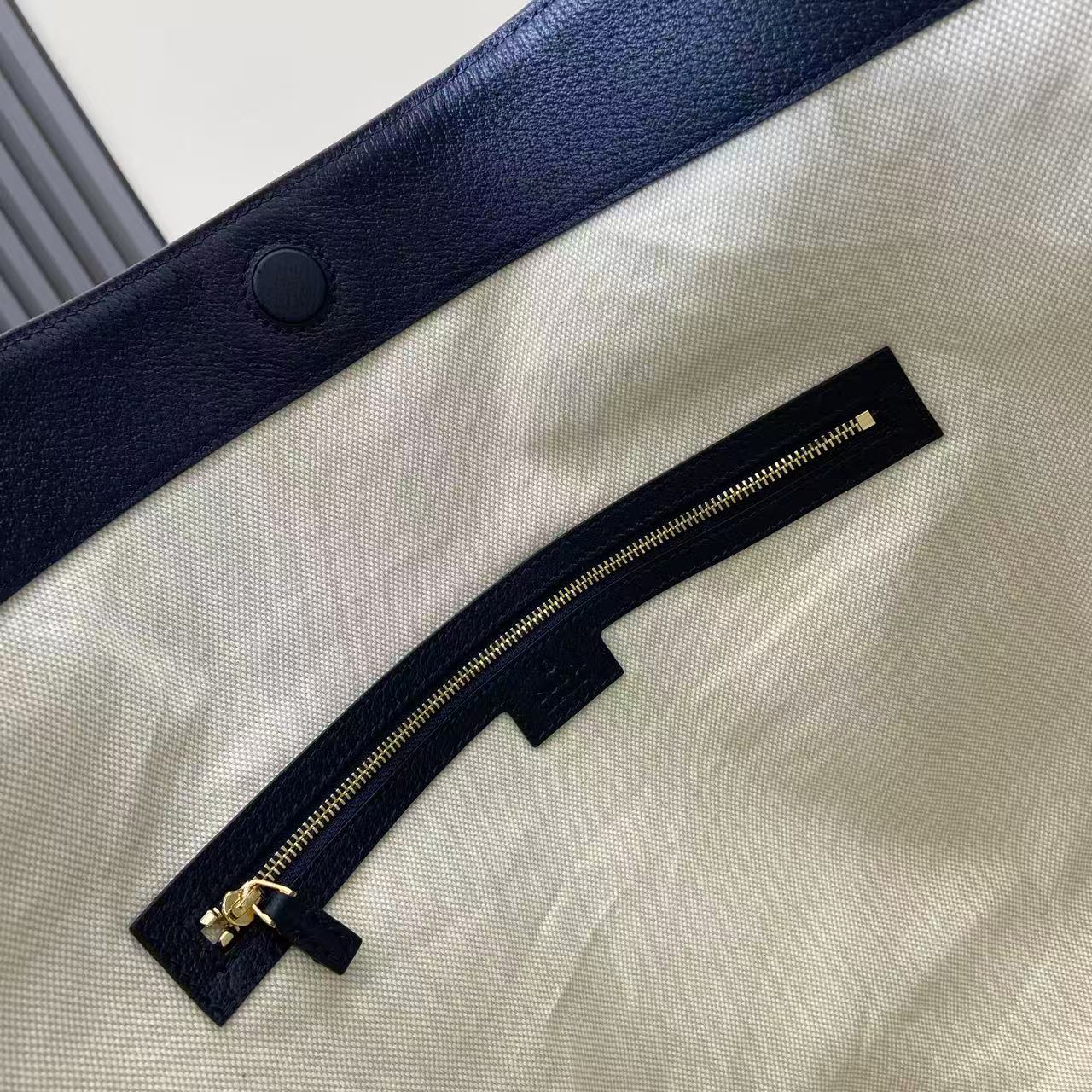 Gucci 25 Beatrix 40cm Handbag Navy Blue Denim Leather 292318 - Image 3