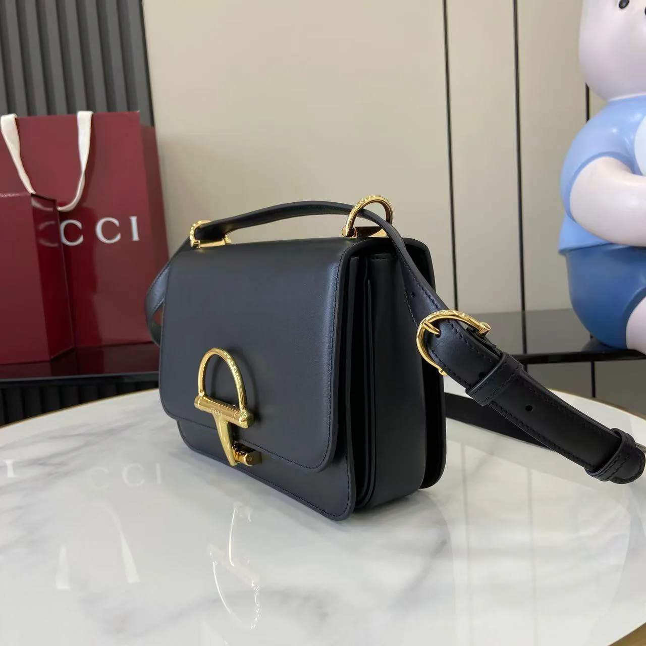 Gucci 25 Siena Bag Black Gold Leather 292363 - Image 5