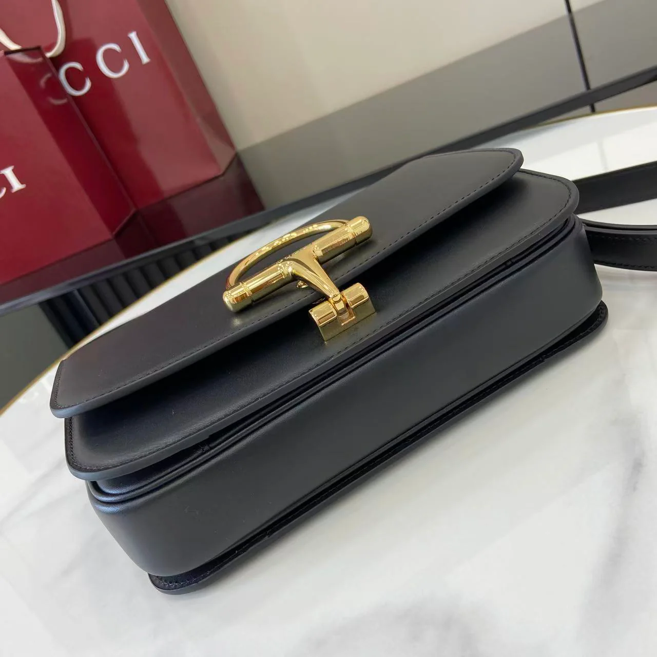 Gucci 25 Siena Bag Black Gold Leather 292363 - Image 9