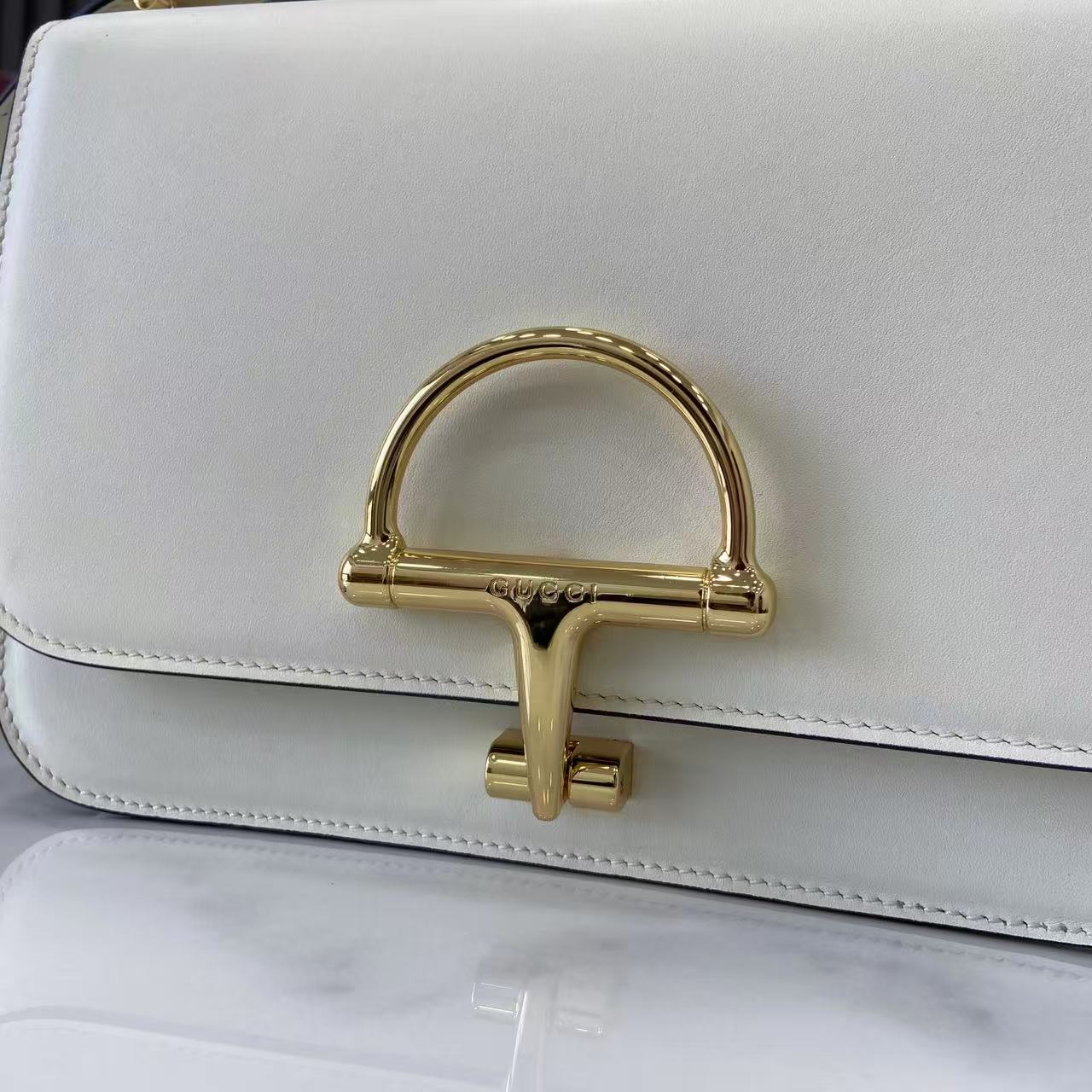 Gucci 25 Siena Bag White Gold Leather 292364 - Image 2