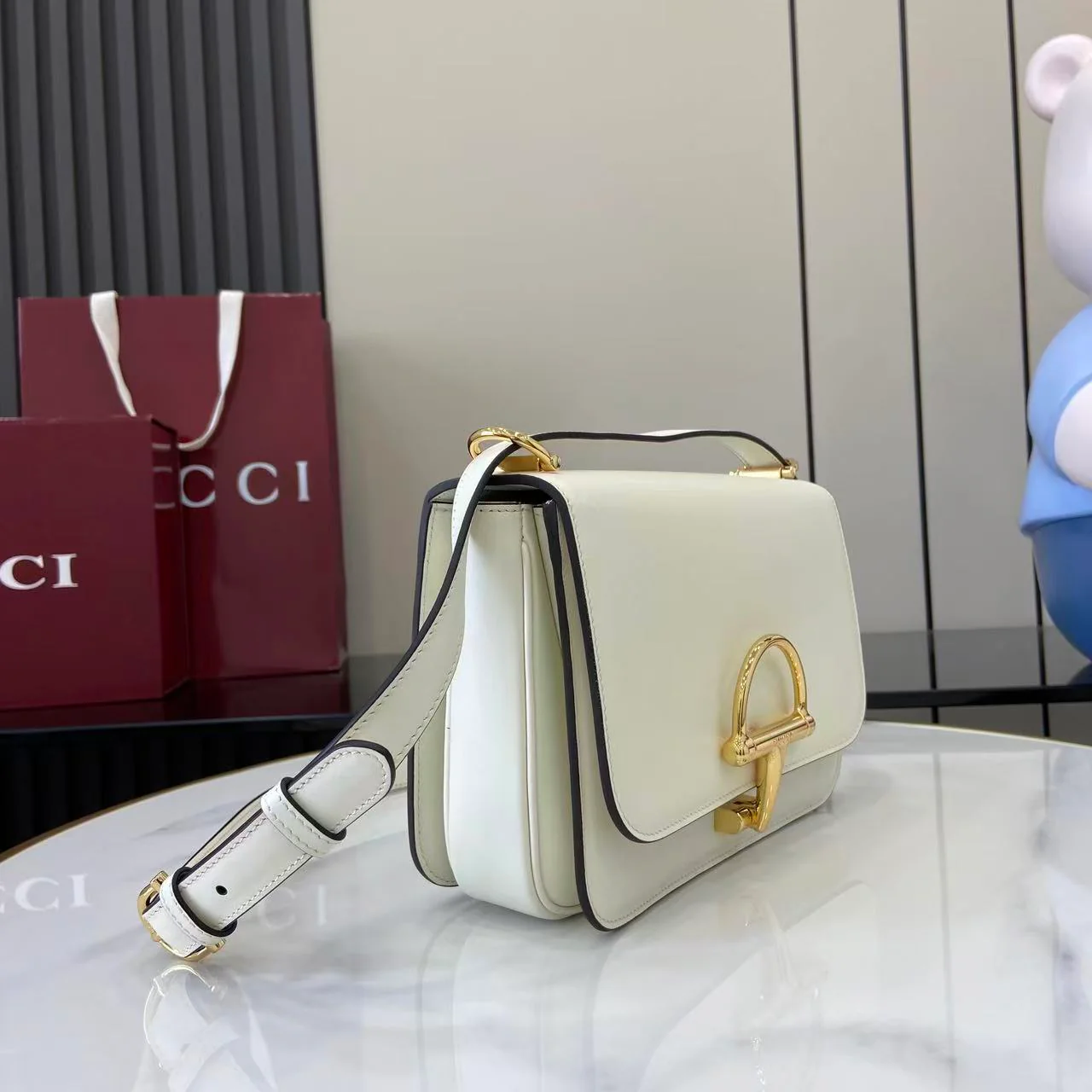 Gucci 25 Siena Bag White Gold Leather 292364 - Image 3