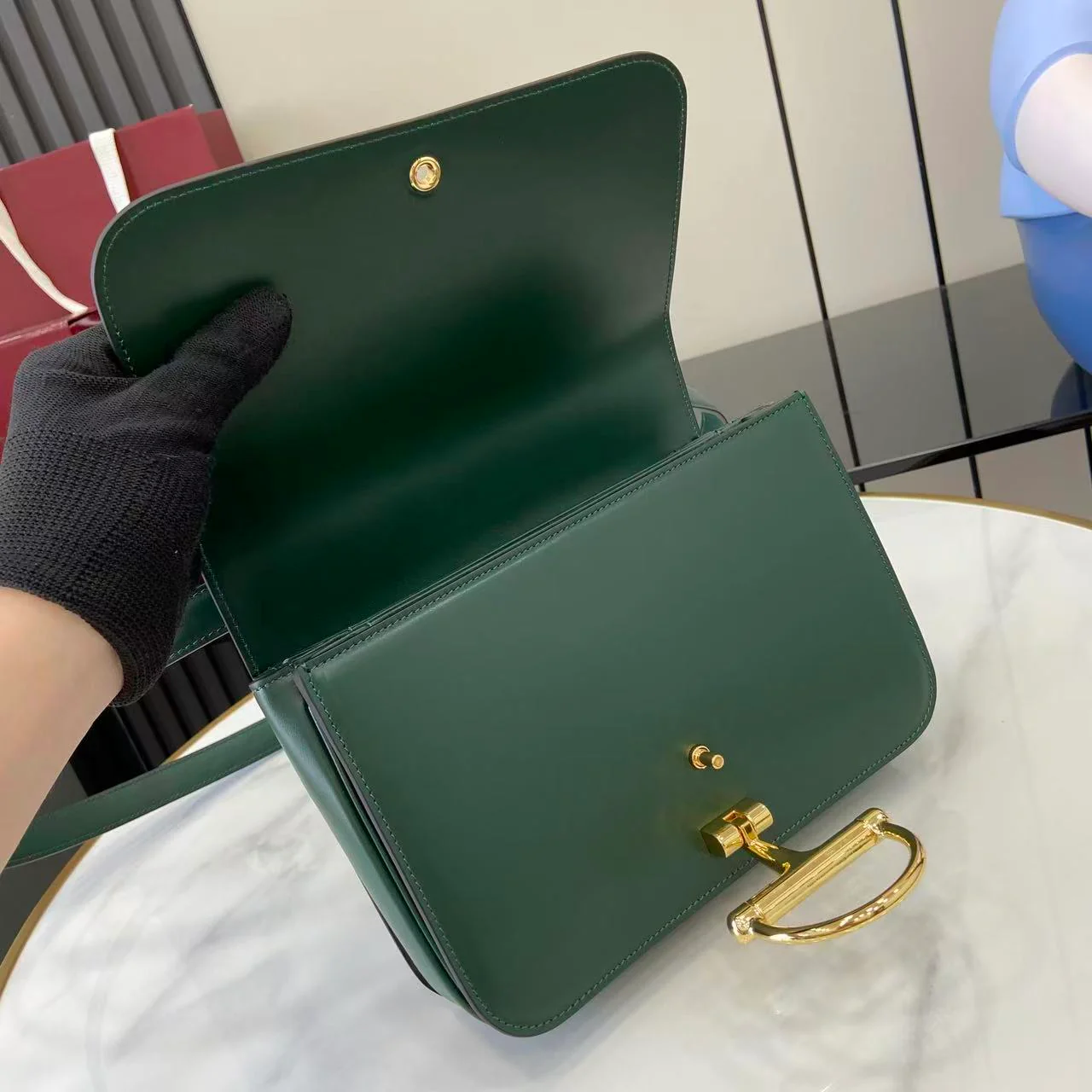 Gucci 25 Siena Bag Green Gold Leather 292365 - Image 3