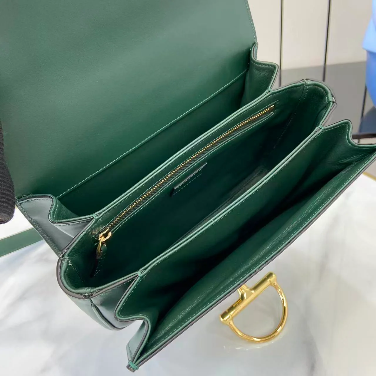 Gucci 25 Siena Bag Green Gold Leather 292365 - Image 6