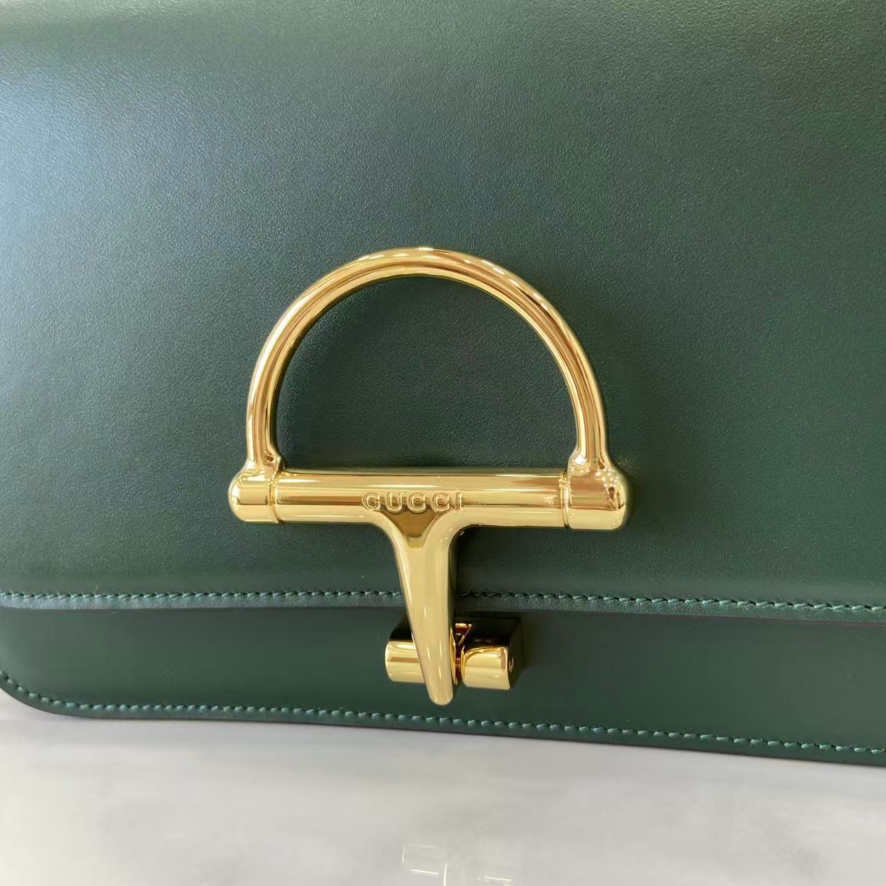 Gucci 25 Siena Bag Green Gold Leather 292365 - Image 8