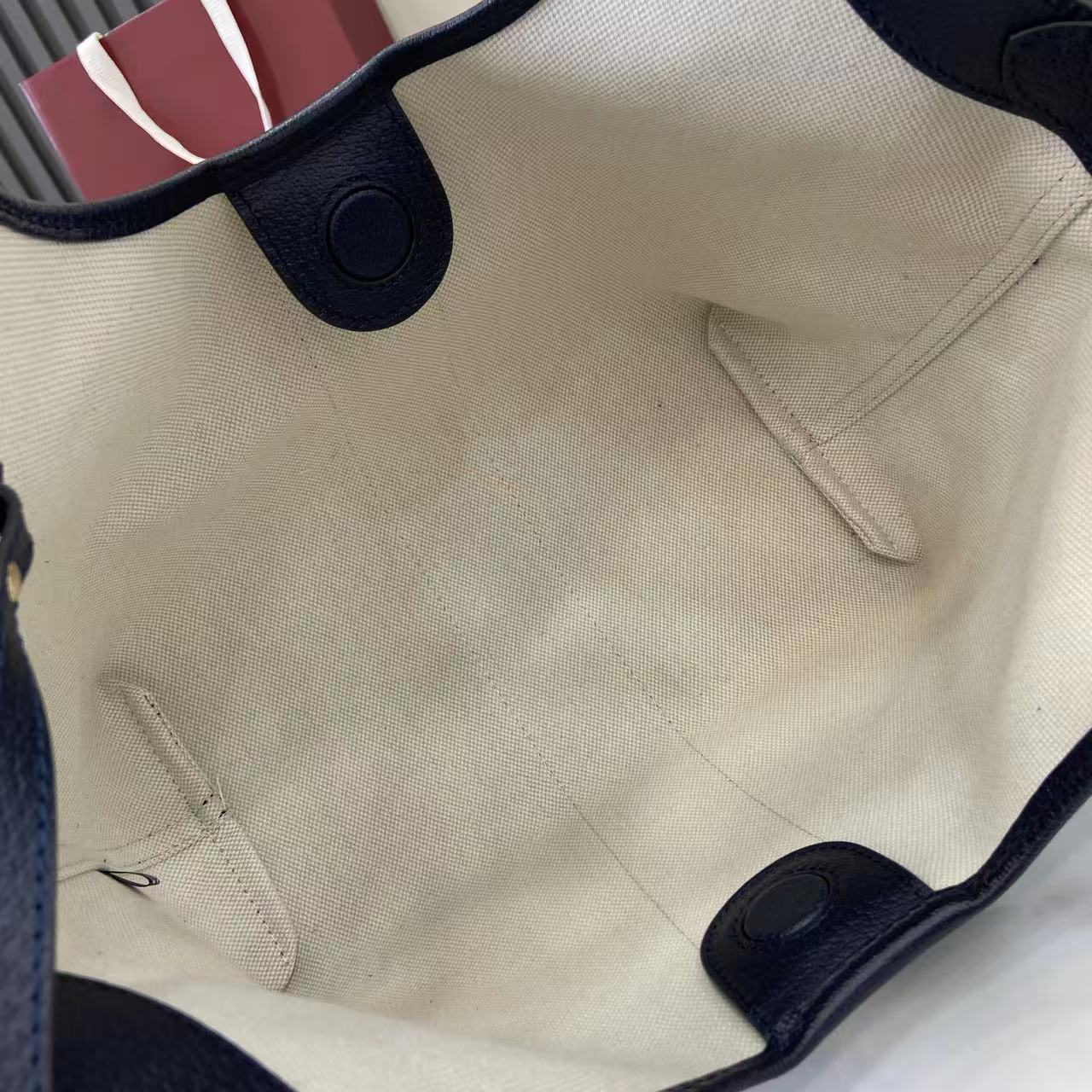 Gucci 25 Giglio 25cm Bag Blue Denim Leather 292387 - Image 5