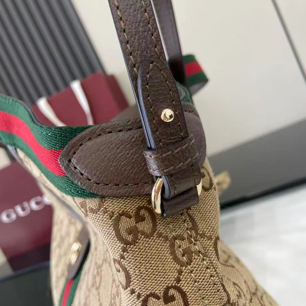 Gucci 25 Giglio 25cm Bag Beige Canvas Leather 292388 - Image 5