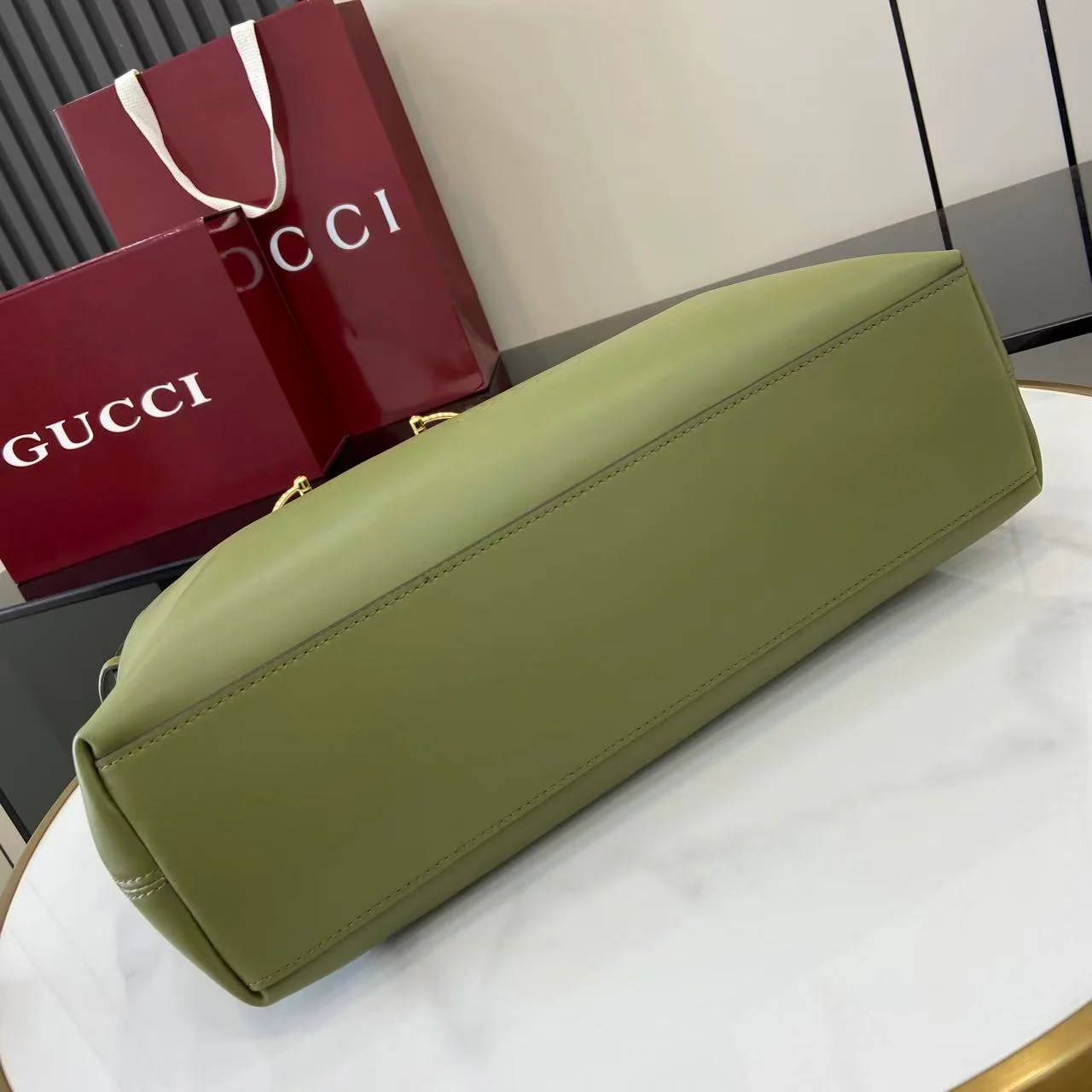 Gucci 25 Beatrix Handbag Green Smooth Cowhide 292565 - Image 8