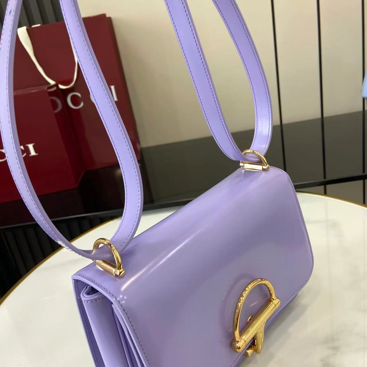 Gucci 25 Siena Bag Light Purple Gold Leather 292571 - Image 3