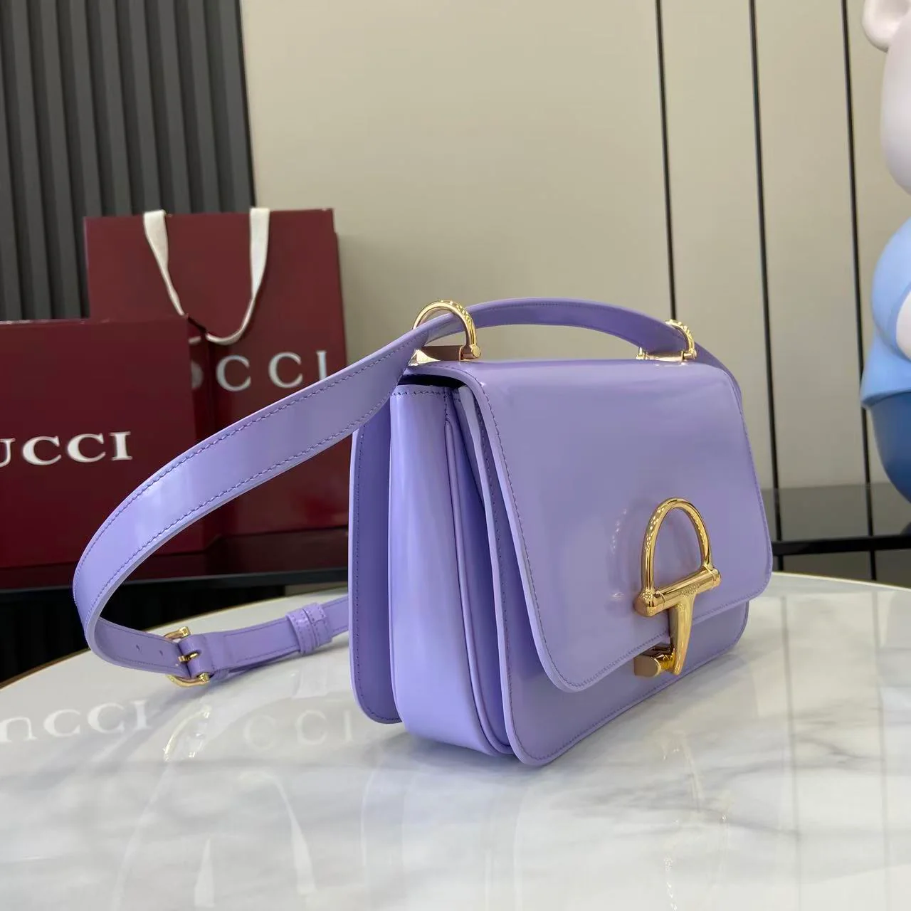 Gucci 25 Siena Bag Light Purple Gold Leather 292571 - Image 6