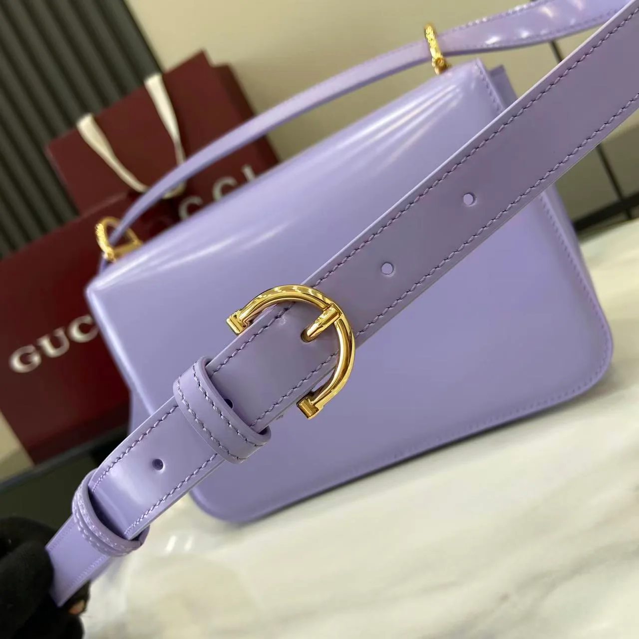 Gucci 25 Siena Bag Light Purple Gold Leather 292571 - Image 2