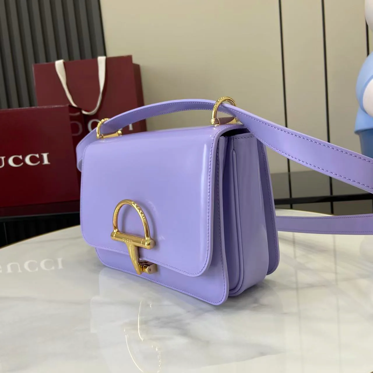 Gucci 25 Siena Bag Light Purple Gold Leather 292571 - Image 9