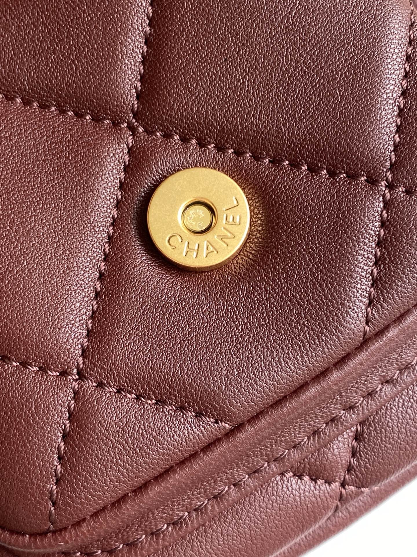 Chanel 25K Bowling Bag Burgundy Gold Sheepskin 294980 - Image 5