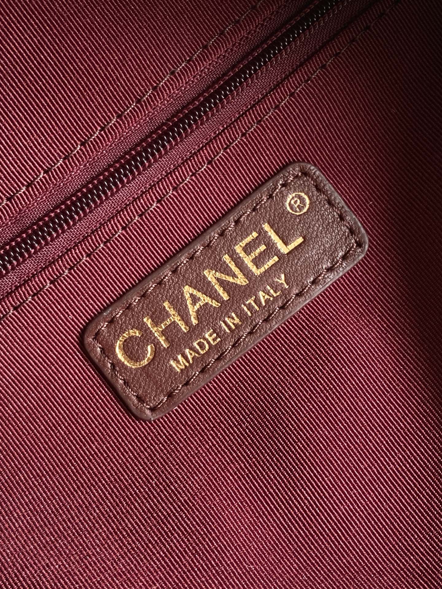Chanel 25K Bowling Bag Burgundy Gold Sheepskin 294980 - Image 8
