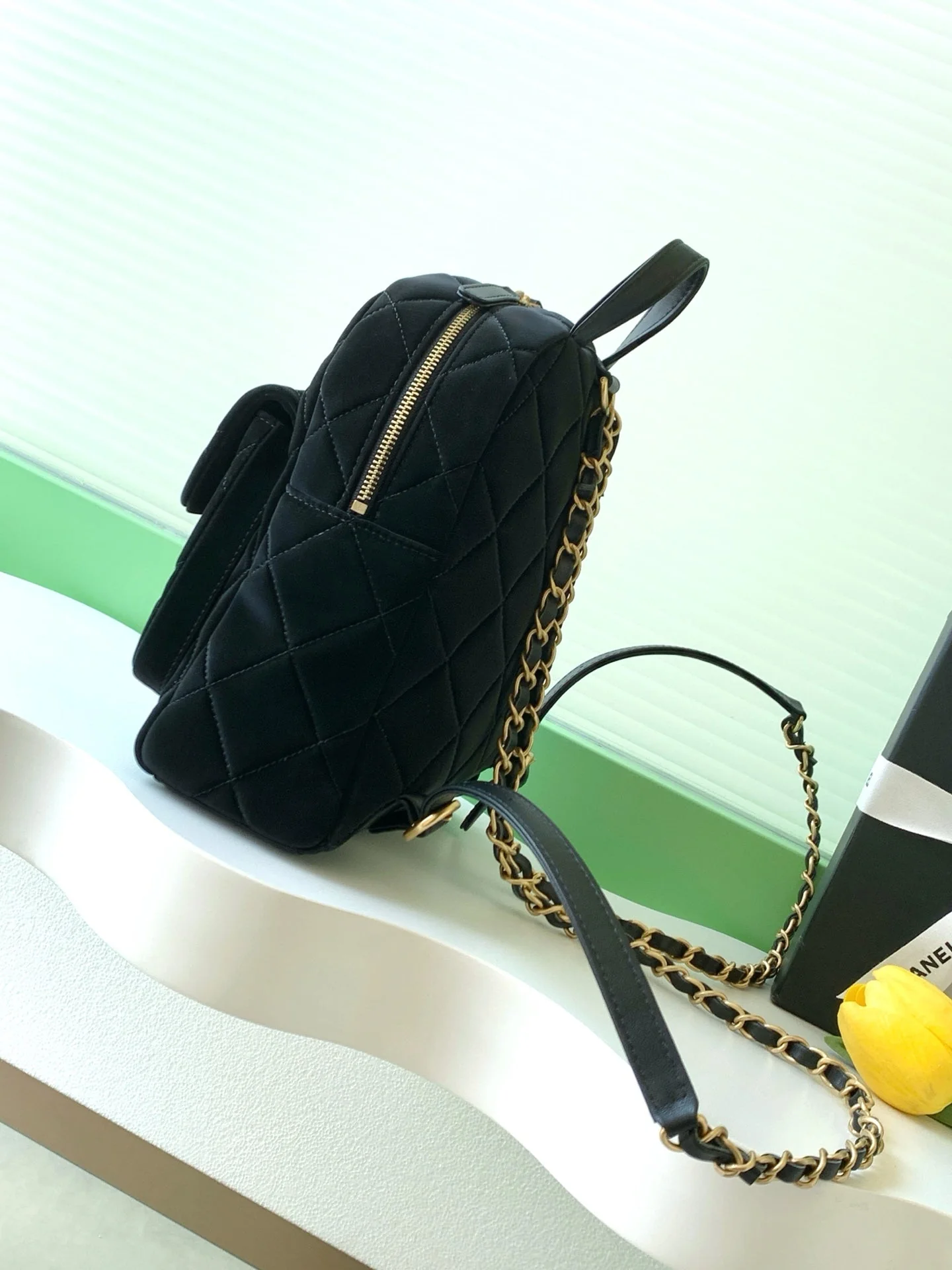 Chanel 25K Backpack Black Gold Suede 295191 - Image 2