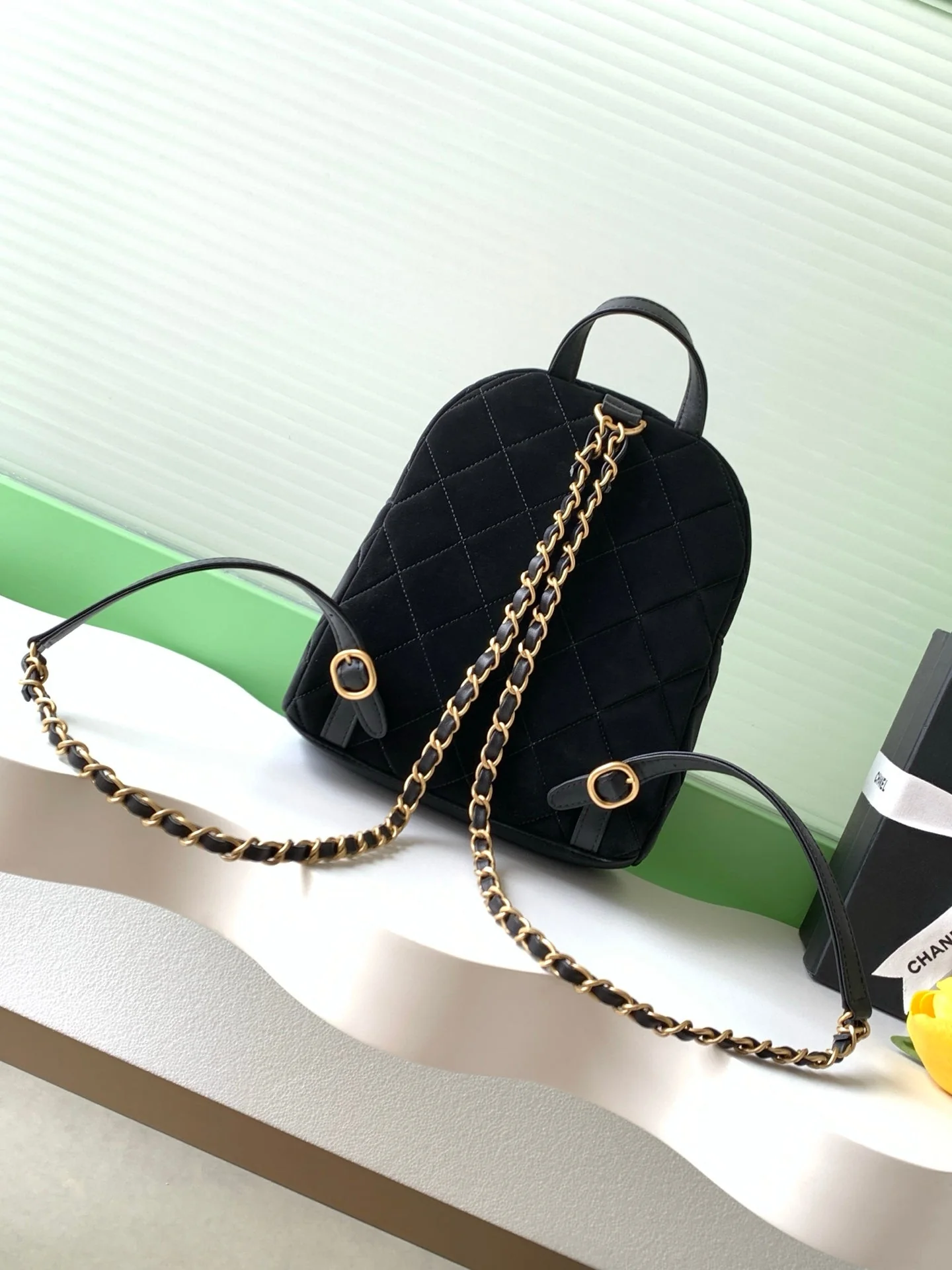 Chanel 25K Backpack Black Gold Suede 295191 - Image 5