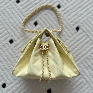 Chanel 25 Hobo Bag 22cm Light Yellow Calfskin 286180
