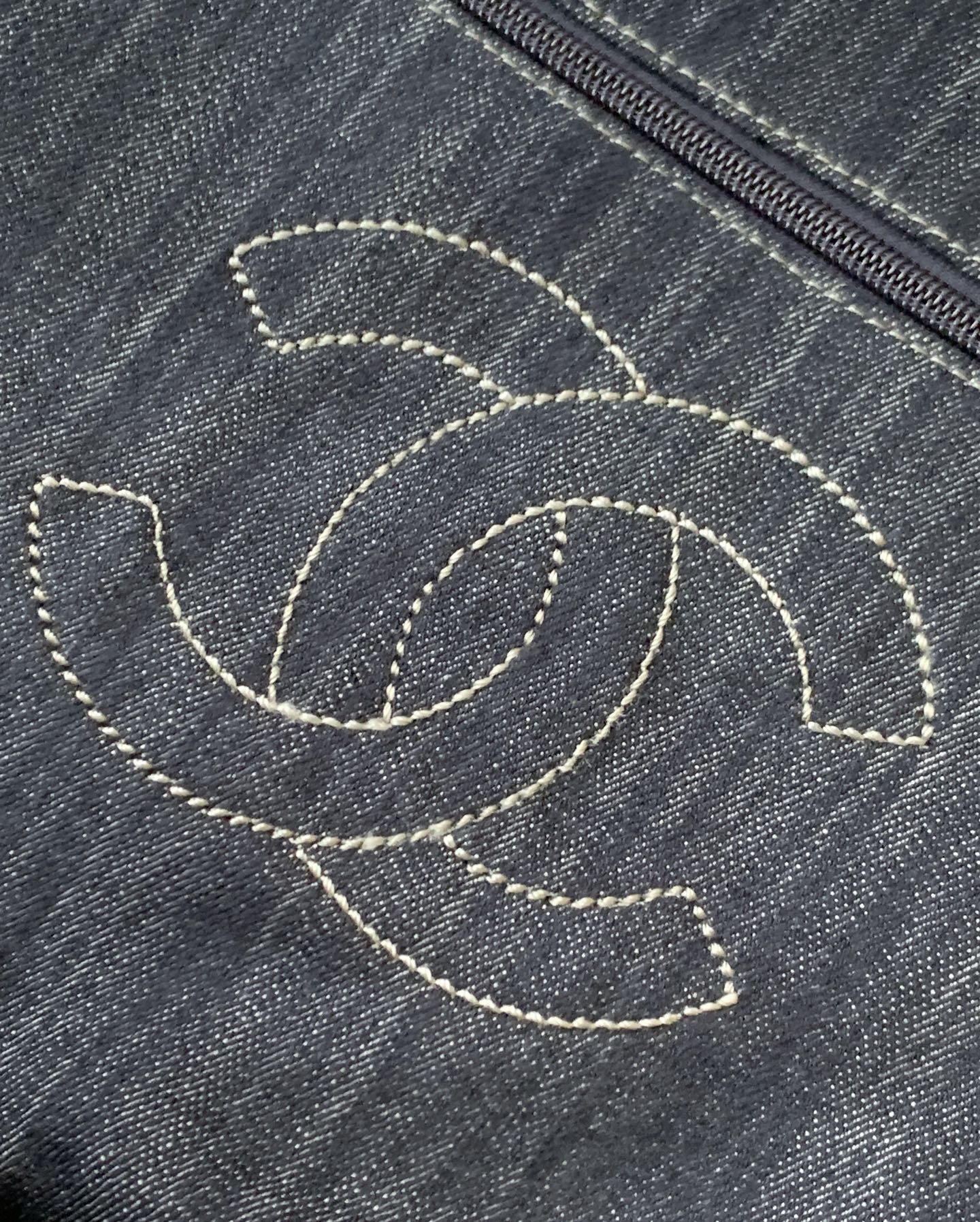 Chanel 25 Bag Navy Blue 40cm Denim Fabric 289495 - Image 5