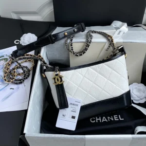 Chanel 25 Gabrielle Black White  20cm Calfskin 289506