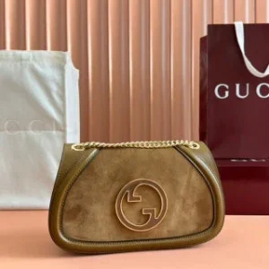 Gucci Blondie Small Shoulder Bag 26 Brown Suede Calfskin 272178