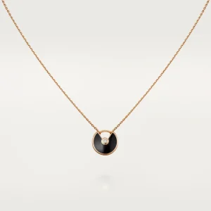 AMULETTE PINK GOLD ONYX NECKLACE