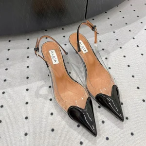 Alaila Le CÅ“ur Slingbacks 60mm In Black Glossy Lambskin 954833