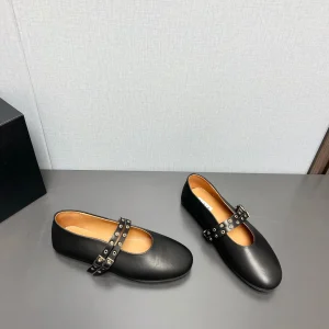 ALAIA MARY JANE SHOES IN BLACK LAMBSKIN SILVER HARDWARE