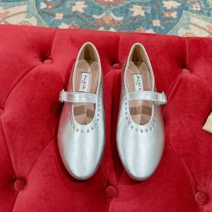 ALAIA MARY JANE IN SILVER LAMBSKIN WITH SILVER HARDWARE