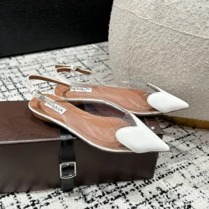 alaia slingbacks flat optic white heart lambskin