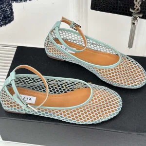 Alaia Mary Jane Ballet Flat Lagoon Green Lambskin293234