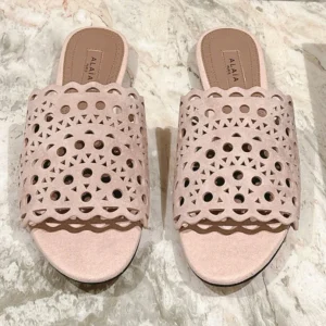 Alaia 2025 Vienne Slippers Pink Lambskin 293660