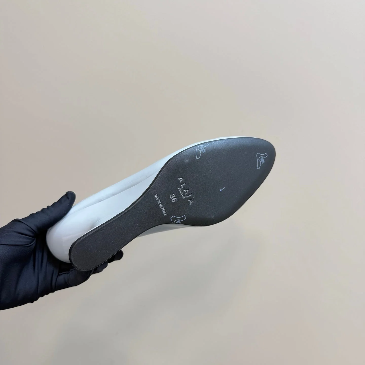 Alaia 2025 Curve Wedge Mules Ivory Lambskin 299671 - Image 5