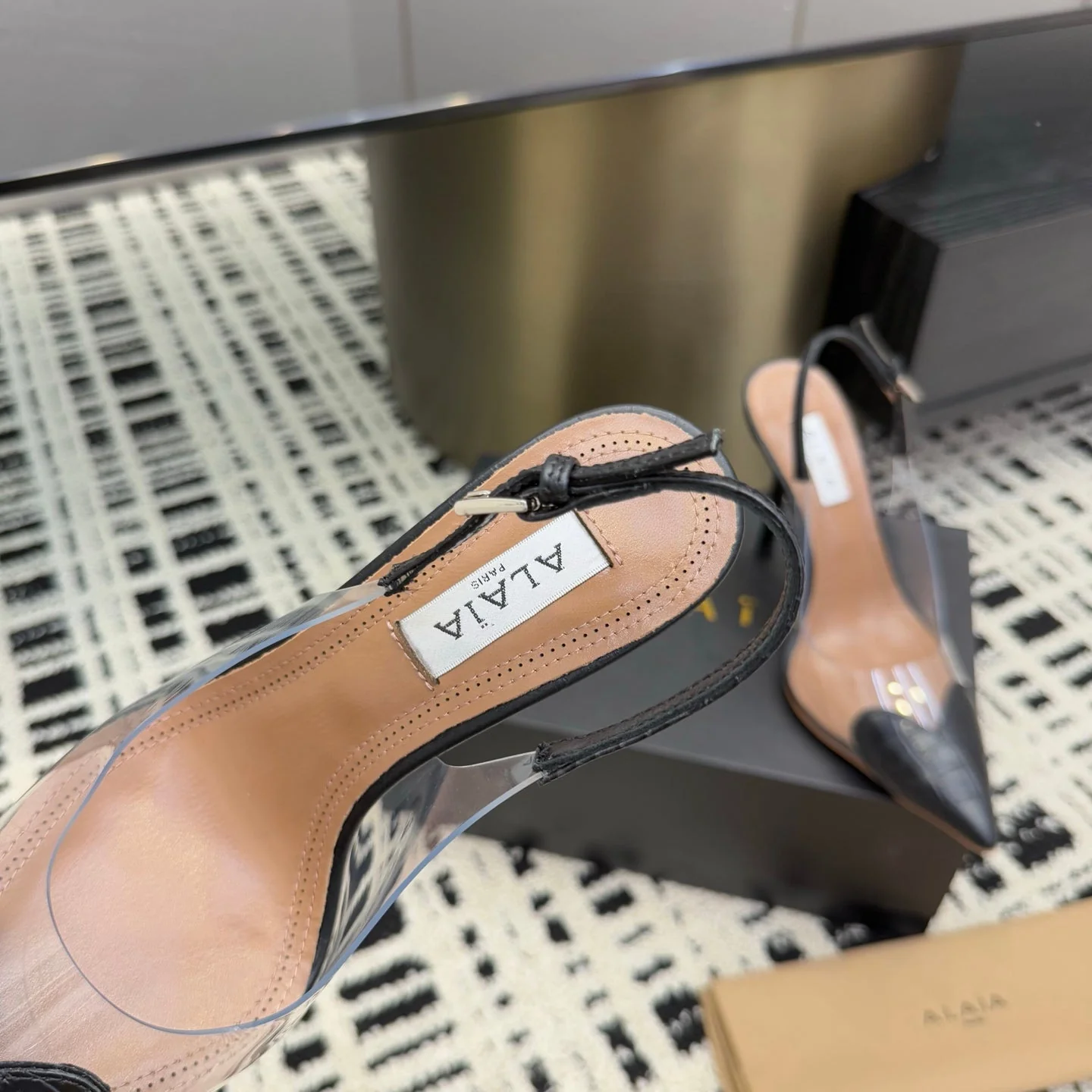 Alaia High Heels Slingbacks Black Sheepskin 299839 - Image 4