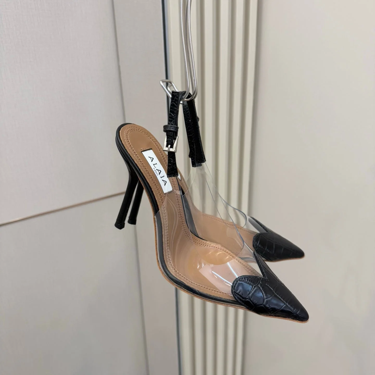 Alaia High Heels Slingbacks Black Sheepskin 299839 - Image 8