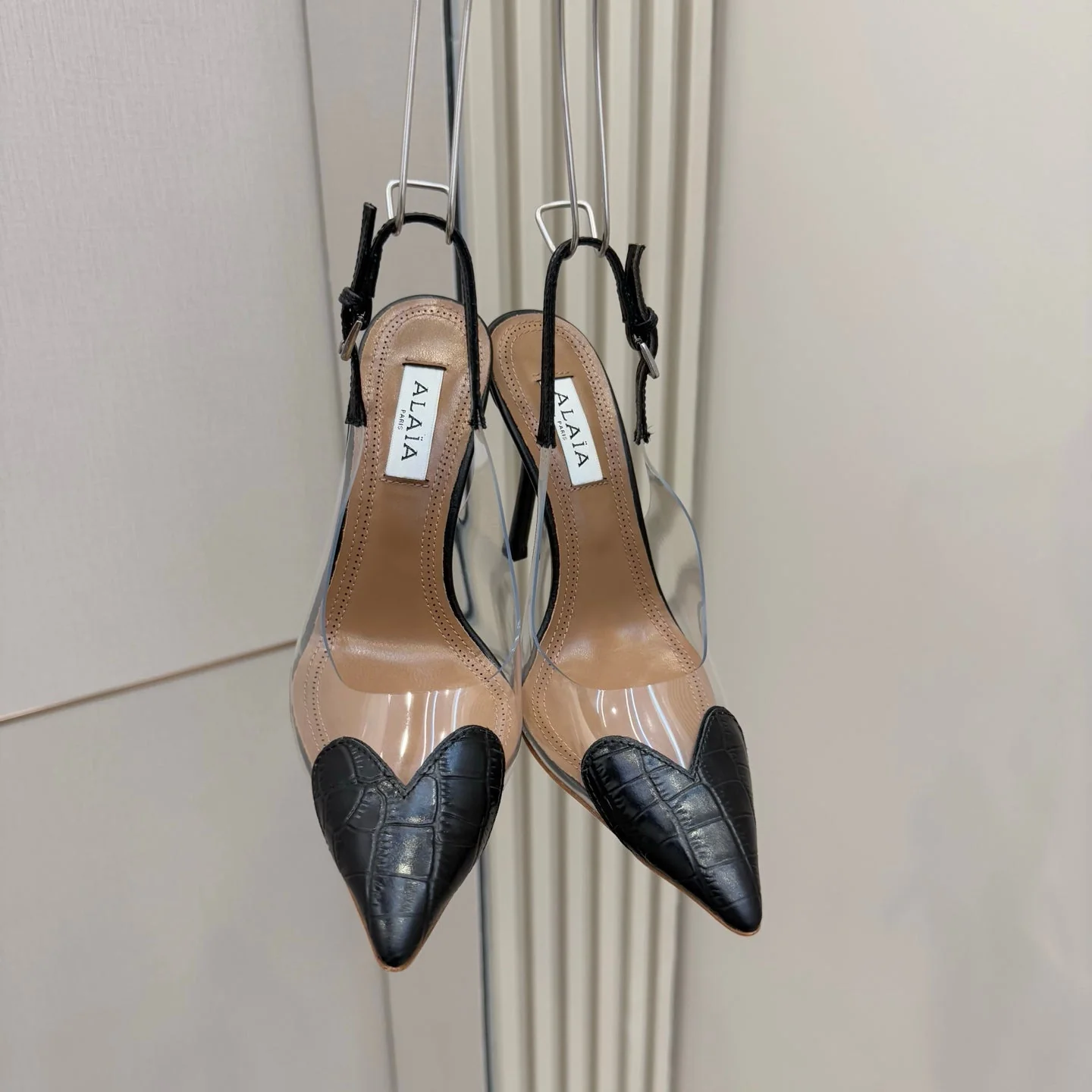 Alaia High Heels Slingbacks Black Sheepskin 299839 - Image 9